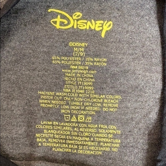 Disney Mickey Mouse Gray & Black T-shirt - Picture 4 of 4